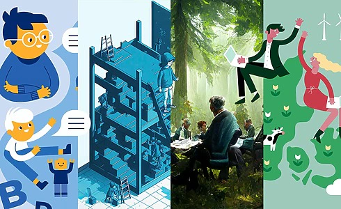 En praktikant og en AI udfordrer to illustratorer: Er maskinerne ved at overtage arbejdet?